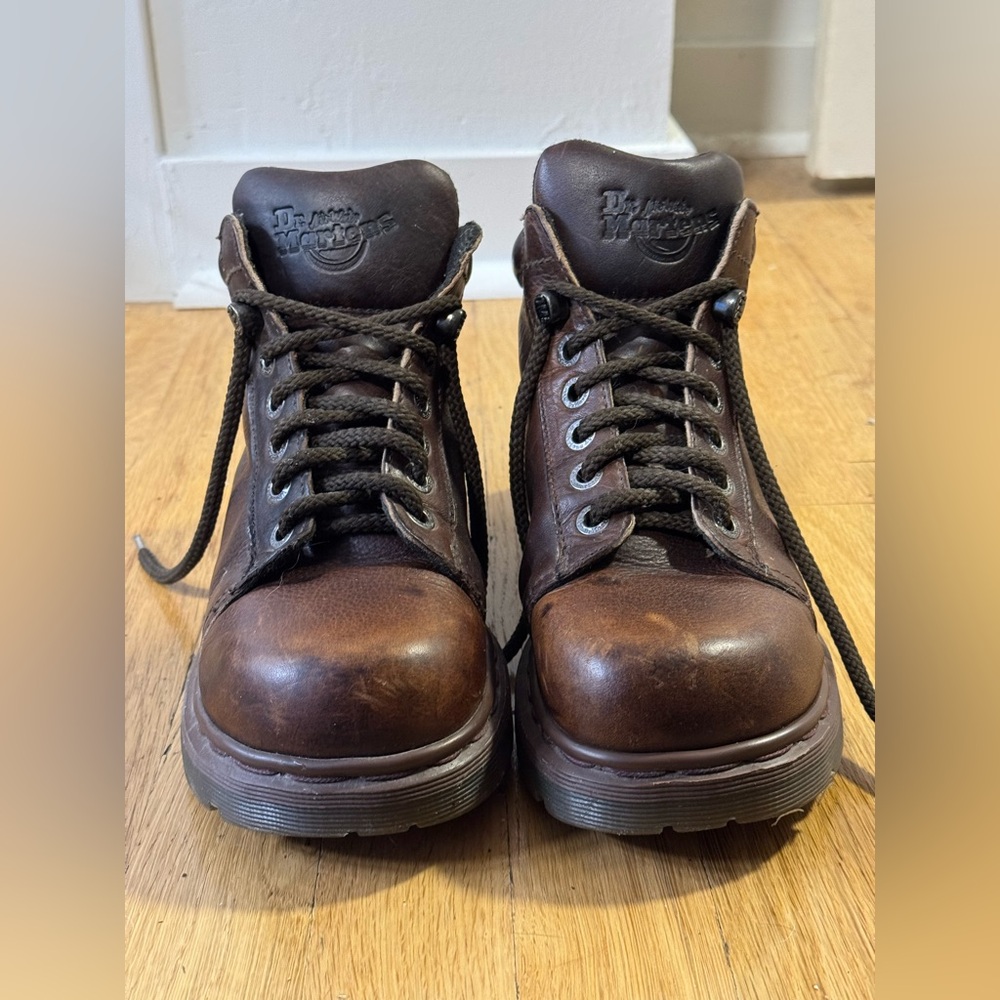 Vintage Dr. Martens 8550 Brown Chunky Oxford Derby Boots UK 7 US 9 Made England